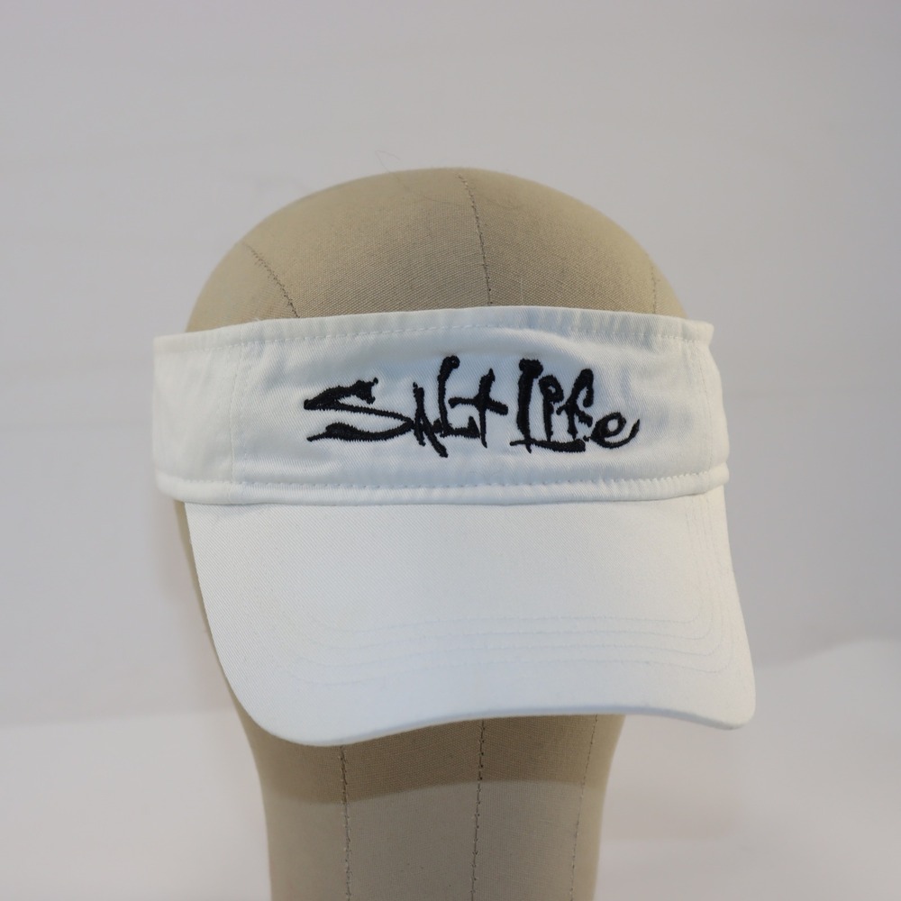 Salt Life Visor Hat Unisex OS White Embroidered Logo Adjustable Beach Sun Hat